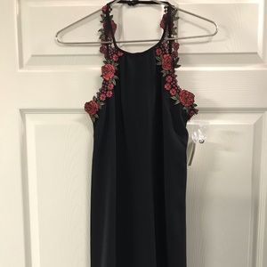 B. Darlin Black Mini Dress w/ Rose Straps Size 0